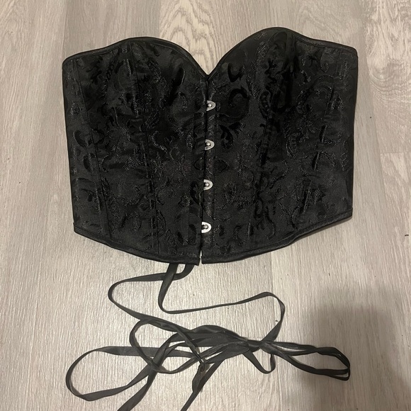 & Other Stories Black Lace-Up Corset - Picture 6 of 6